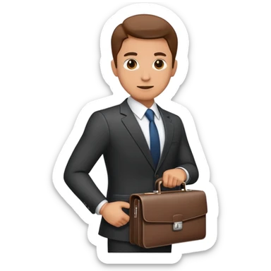businessman in a suit with briefcase sticker
