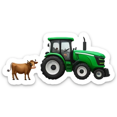Tractor with a cow sticker