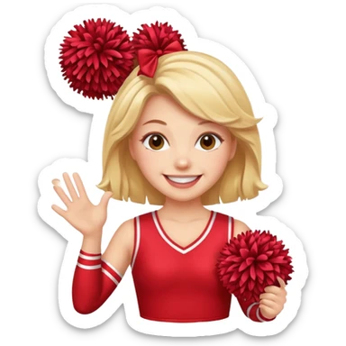 cheerleader with pom pom in front sticker