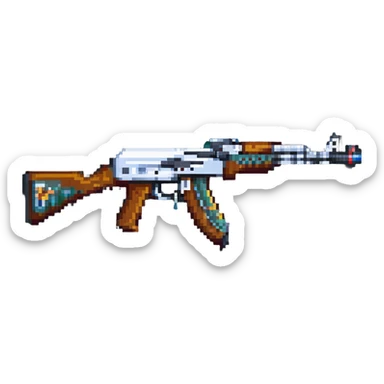 pixel art AK-47 rifle sticker