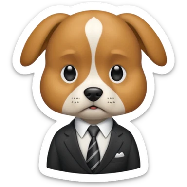 A dog as a mafia boss sticker