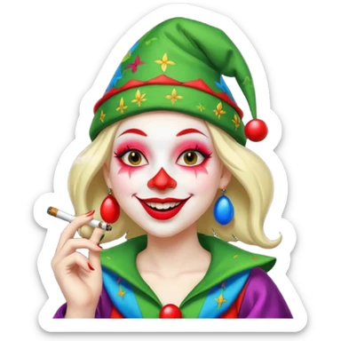 jester smoking weed sticker