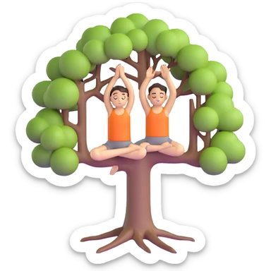 person in tree pose yoga sticker