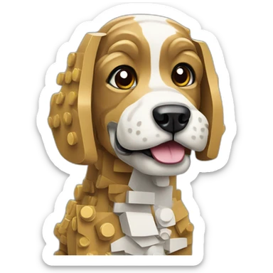 A dog made of legos sticker