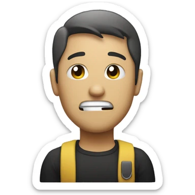 persona hablando con un simbolo de denegado sticker