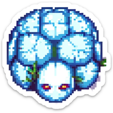 pixel art brain, small and blocky, classic video game style sticker