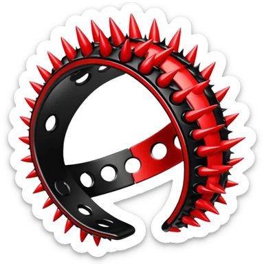 Black and red gothic punky badass cool awesome epic shiny thorny bracelet armlet  sticker