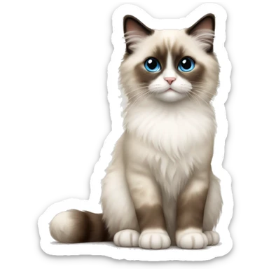 Ragdoll kitten sitting  sticker