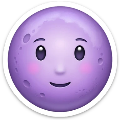 realistic Light purple moon sticker
