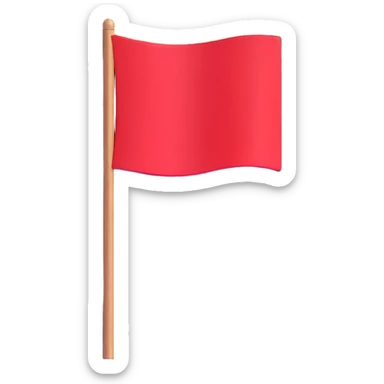 red flag on a wooden stick sticker