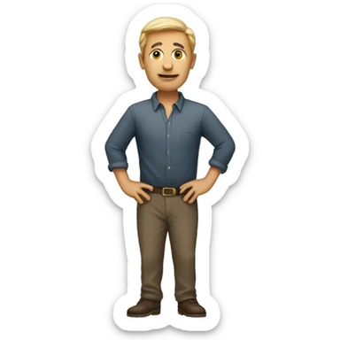 A man standing as if he doesn’t understand something. sticker