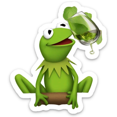 kermit drinking vine sticker