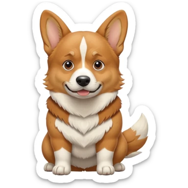 Fearsome corgi in battle sticker