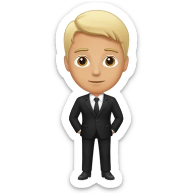 Blonde tanned man in black suit sticker