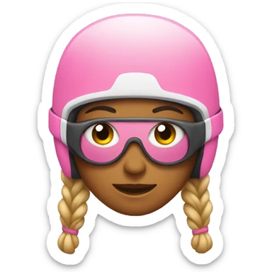 Pink ski suit sticker