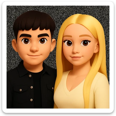 Slightly increase the volume of the upper body of the girl and slightly rotate her to face forward, preserving the style of the original image. sticker