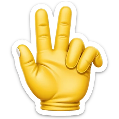 Middle finger emoji weakling wearing fingerless gloves sticker