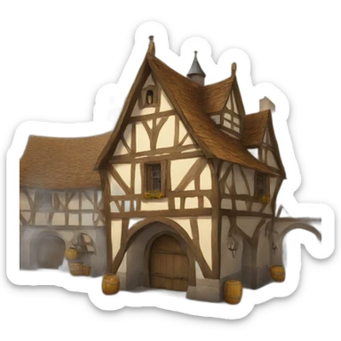 medieval town hall sticker