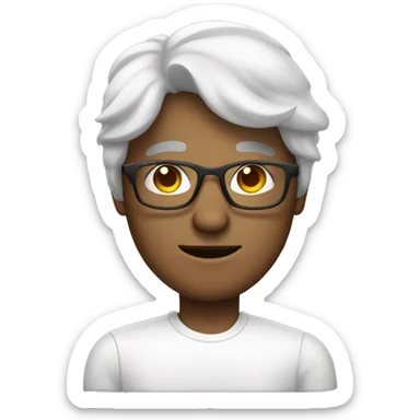 A Man with white glassess and center part hair  sticker