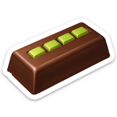 chocolate bar with pistachio filling sticker