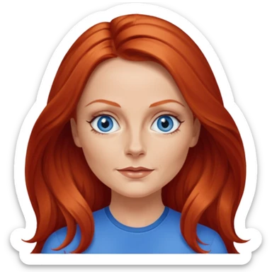 Geri Halliwell with blue eyes, long red hair sticker