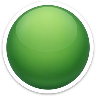 A sphere, green color sticker