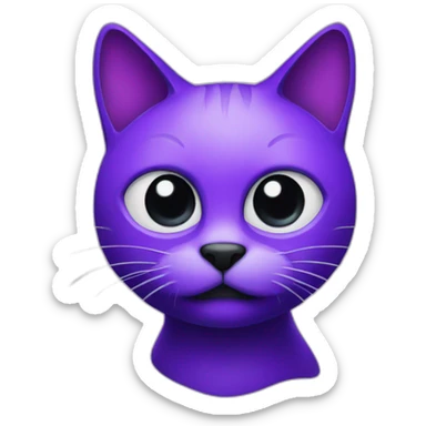 scary purple cat with black eyes sticker