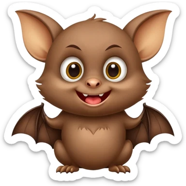Cheeky little bat mascot for FC Rostov football club, mischievous expression, cute, playful, small bat with big smile sticker