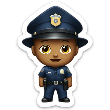 an infant police officer sticker