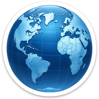 Blue globe world sticker