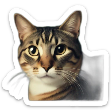 Polaroid photo with a cat on it sticker