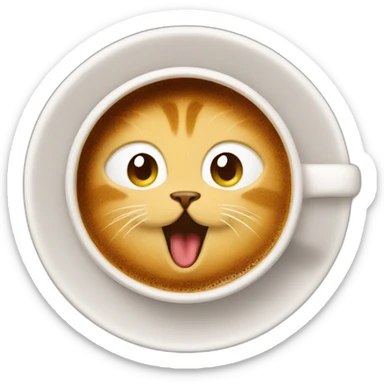 cat coffee sticker