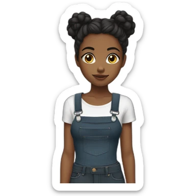 cute black girl with crop top shirt no jacket sticker