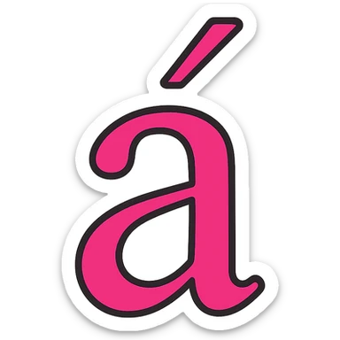 serif-style lowercase a with acute accent, elegant and classic, icon style sticker