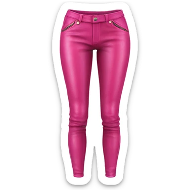 Realistic isolated pair of hot pink leather jegging pants. sticker