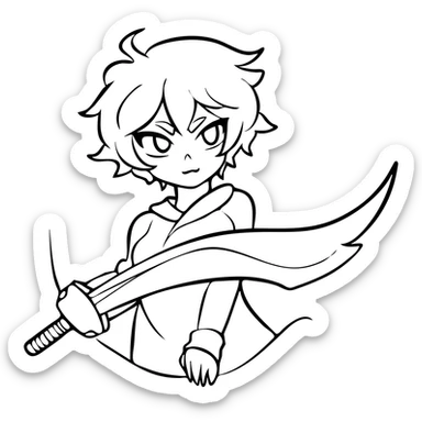 Jett from Valorant, a female character with short white hair, holding kunai knives, wind abilities sticker