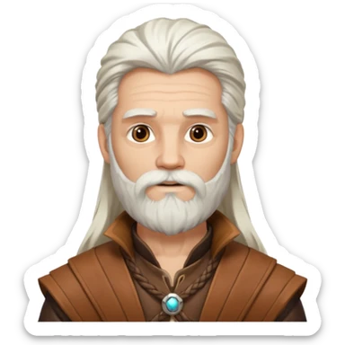 Pan, God of the Wild from Gods and Goddesses with long white hair and beard, brown outfit sticker