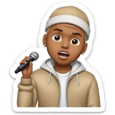 Hyper Realistic Chris Brown on stage singing  sticker