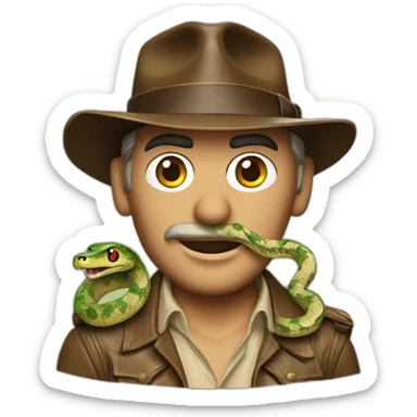 indiana jones muppet with snake skin sticker