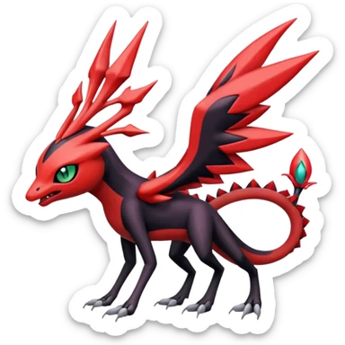 Meloetta-Nargacuga-Scizor-Yveltal-Pokémon-Fakémon-creature sticker