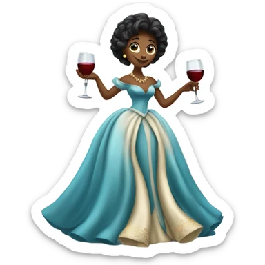 Princess have a drink of wine sticker