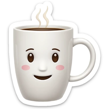 classic white coffee cup, minimalism, no emojis or faces sticker