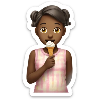 Little girl eating ice cream sticker