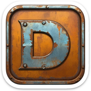 Create a Discord server icon showing the name DUBS based on RUST. sticker