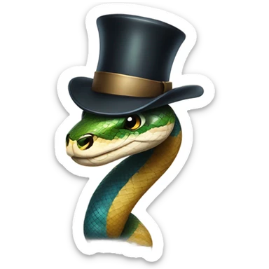 Snake with a scarf, mustache, and monocle  sticker