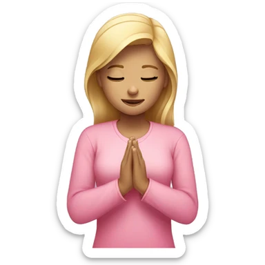blonde girl with pink shirt praying  sticker