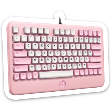 Pastel pink and white gaming computer keyboard sticker
