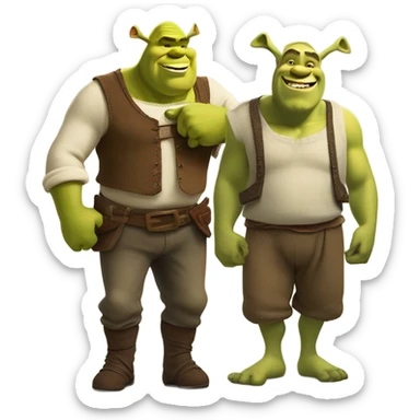 Shrek and Donkey  sticker