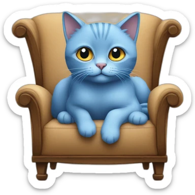 small-blue-Cat-sit-on-sofa sticker