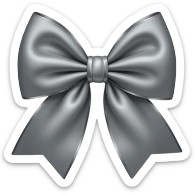 grey satin bow sticker